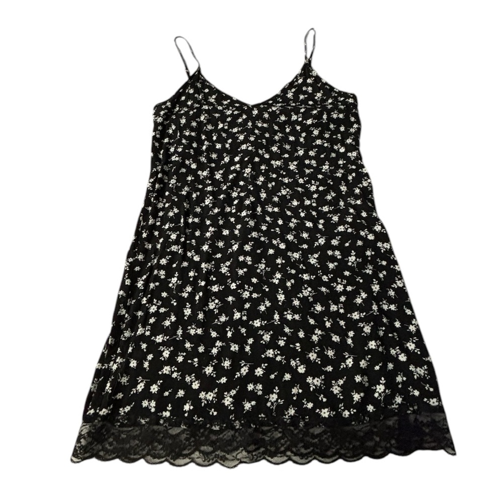 Black and White Floral Slip Dress